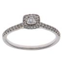 9ct White Gold 0.25ct Brilliant Cut Diamond Cluster Ring