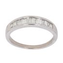 9ct White Gold 0.50ct Baguette Cut Diamond Half Eternity Ring