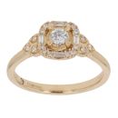 18ct Yellow Gold 0.33ct Brilliant and Baguette Cut Diamond Cluster Ring