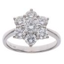 18ct White Gold 1.88ct Brilliant Cut Diamond Daisy Cluster Ring