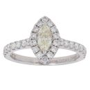 18ct White Gold 0.77ct Marquise and Brilliant Cut Diamond Cluster Ring