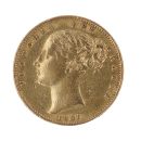 1851 Victoria Young Head Shield UK Full Sovereign Coin