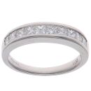 18ct White Gold 1.00ct Princess Cut Diamond Half Eternity Ring