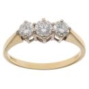 18ct Yellow Gold 0.70ct Brilliant Cut Diamond Trilogy Ring
