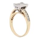 18ct Yellow Gold 0.75ct Princess And Brilliant Cut Diamond Cluster Ring