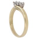 18ct Yellow Gold 0.33ct Brilliant Cut Diamond Two Stone Ring