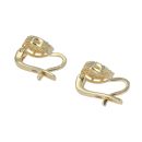 14ct Yellow Gold Cubic Zirconia Teardrop Cluster Stone Set Earrings