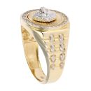 14ct Yellow and White Gold Cubic Zirconia Lion Ring