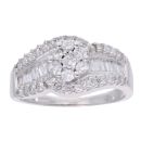 9ct White Gold 1.00ct Diamond Cluster Ring