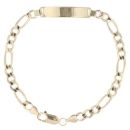 9ct Yellow Gold ID Figaro Bracelet 8"