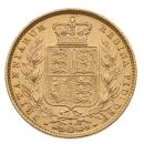 1873 Victoria Young Head Shield UK Full Sovereign Coin