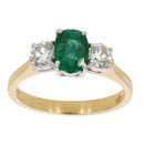 18ct Yellow Gold Emerald and Diamond Ring