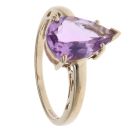 9ct Yellow Gold Amethyst Single Stone Ring