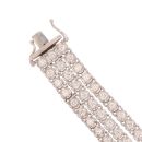 18ct White Gold 6.00ct Brilliant Cut Diamond Three Row Tennis Bracelet 7"