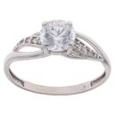 9ct White Gold Cubic Zirconia Single Stone Ring