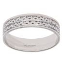 9ct White Gold Circle Pattern Wedding Band 5mm