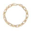 9ct Yellow Gold Cubic Zirconia Belcher And Bar Bracelet 8"
