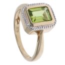9ct Yellow and White Gold Peridot Single Stone Ring