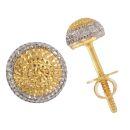 22ct Yellow Gold Round Dome Stud Earrings