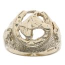 9ct Yellow Gold Patterned Horseshoe Ring
