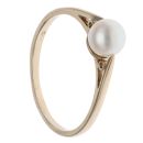 9ct Yellow Gold Pearl Single Stone Ring