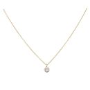 925 Sterling Silver Gold Plated Cubic Zirconia Solitaire Pendant & Chain 16"
