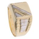 14ct Yellow and White Gold Square Signet Ring