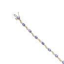 9ct Yellow Gold 0.30ct Brilliant Cut Diamond and Tanzanite Bracelet 7"