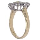 18ct Yellow Gold 1.50ct Brilliant and Pear Cut Colourless and Yellow Diamond Cluster Ring