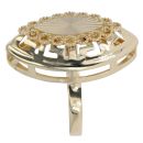 14ct Yellow Gold Patterned Oval Fancy Ring