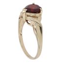 9ct Yellow Gold Heart Garnet Single Stone Ring