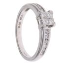 18ct White Gold 0.50ct Princess and Brilliant Cut Diamond Cluster Ring