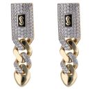 14ct Yellow Gold Monaco Classic Alternative Pave Drop Earrings