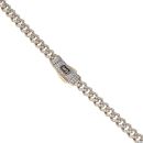 14ct Yellow Gold Monaco Classic Pave Lock Curb Chain 16"