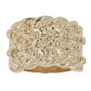 9ct Yellow Gold Four Row Keeper Ring