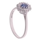 18ct White Gold 0.30ct Brilliant Cut Diamond and Sapphire Cluster Ring