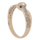 9ct Yellow Gold 0.10ct Brilliant Cut Diamond Crossover Ring