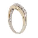9ct Yellow and White Gold 0.25ct Brilliant Cut Diamond Wishbone Ring