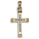 9ct Yellow Gold 0.12ct Channel Set Cross
