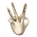 9ct Yellow Gold 0.05ct Diamond Hand Ring
