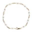 9ct Yellow and White Gold 0.50ct Brilliant and Single Cut Diamond Bracelet 7.5"