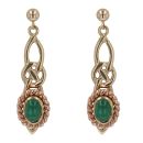 9ct Yellow and Rose Gold Clogau Emerald Drop Earrings