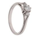 18ct White Gold 0.28ct Brilliant Cut Diamond Trilogy Ring