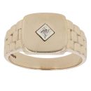 9ct Yellow Gold 0.01ct Brilliant Cut Diamond Signet Ring