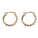 14ct Yellow Gold Mixed Gemset Hoop Cluster Ring