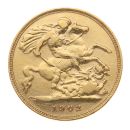 1902 Edward VII Large Head UK Half Sovereign Coin