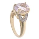 9ct Yellow Gold 0.03ct Diamond and Kunzite Fancy Ring