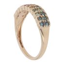 9ct Yellow Gold Multi Gemstone Two Row Ring