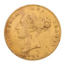 1853 Victoria Young Head UK Half Sovereign Coin