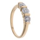 18ct Yellow Gold 1.00ct Brilliant Cut Diamond Trilogy Ring